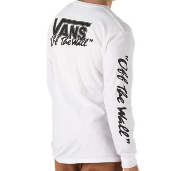 Vans Men's Long Sleeve Crew Neck Shirt White - Picture 2 of 5